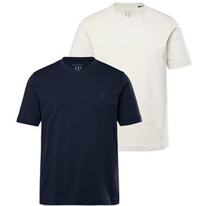 JP1880 heren grote maten grote maten herenkleding L-8XL T-shirts, basic, 2-pack, V-hals, halflange mouwen, tot 8 XL