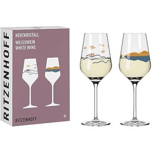 RITZENHOFF 6171001 wittewijnglas 300 ml - serie hartkristal - set van 2 met motief in roségoud - Made in Germany