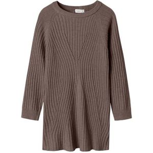 Gebreid Jurk - Platgebreid - Lange Mouwen - Ronde Hals - Loose Fit