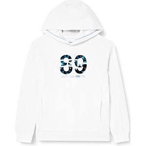 Teddy Smith jongens S-alt Hommeody Jr Sweatshirt met capuchon, wit en blauw, 16 år