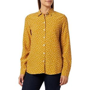 Seidensticker Damesblouse, modieuze blouse, regular fit, hemdblousekraag, lange mouwen, 100% viscose, mosterdgeel, 42