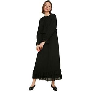 Trendyol Dames vliegwiel Teaser-jurk. Dress, Zwart, 38