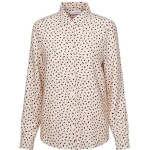 Seidensticker Damesblouse, modieuze blouse, regular fit, hemdblousekraag, lange mouwen, 100% viscose, beige, 40