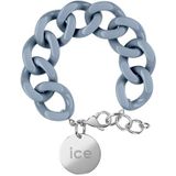 ICE Jewellery - Chain bracelet - Artic blue - Silver - Blauwe XL mesh armband voor vrouwen met zilveren medaille (020918)