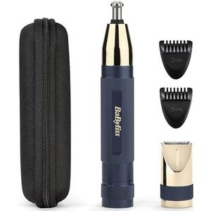 BaByliss Super-X Metal Series neus-, oor- en wenkbrauwtrimmer (goud/blauw)