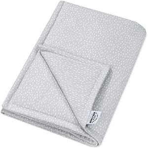 Julius Zöllner Jersey deken ongevoerd uit 100% katoen-jersey | Gr. 70x100 cm | Made in Germany | Oeko-Tex® Standard 100 | Tiny Squares Grey