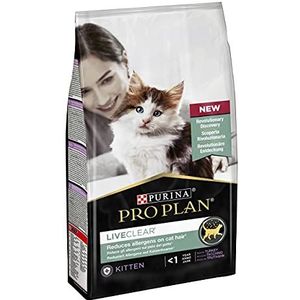 Pro Plan Kat Liveclear Kitten Kattenvoer, Kattenbrokken voor Kittens < 1 jaar - Rijk aan Kalkoen; 1,4kg - doos van 6 (8,4kg)
