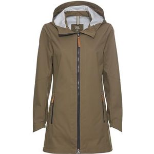 camel active Softshelljas voor dames, van gerecycled polyester, waterafstotend, donkergroen, 48