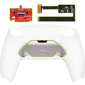eXtremeRate Programmeerbare RISE (RMB) Remap Kit voor ps5 Controller BDM 010/020,Real Metal Buttons Versie Remap Board&Achterste Schaal Shell&Terug Knoppen Set voor ps5 Controller-Wit