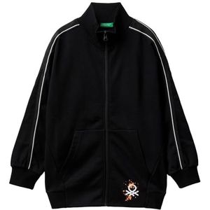 United Colors of Benetton Gebreid vest voor kinderen en jongeren, Zwart, 150