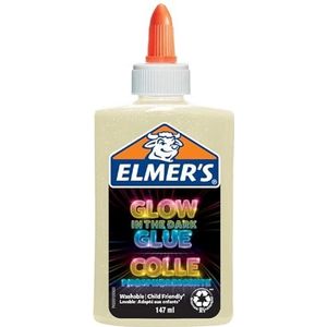 Elmer's Glow-in-the-Dark vloeibare lijm | Natuurlijk | 147 ml | Wasbaar & Kindvriendelijk | Geweldig voor het maken van slijm & knutselen