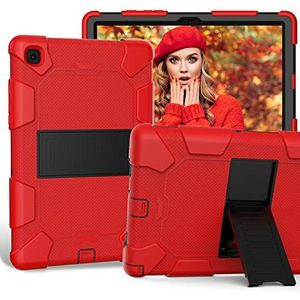 Samsung Galaxy Tab A7 Hoes, hoes voor Galaxy Tablet A7, 3-laags stootbescherming voor Samsung Tab A7 10,4 inch behuizing SM-T500/SM-T505/SM-T507 rood zwart