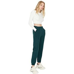 TRENDYOL Trendyol Joggingbroek voor dames en heren, medium tailleband, smaragdgroen, maat XS, emerald green, XS