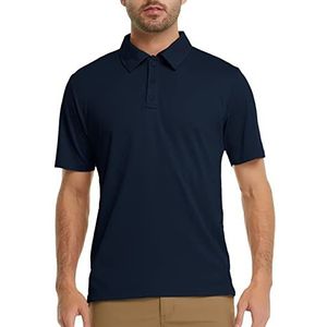 MEETWEE Poloshirt voor heren, korte mouwen, golfshirt, sneldrogend, casual poloshirt, bovenstuk, sportshirt, tactisch T-shirt, outdoor, poloshirt, zomer, Oorlogsmarine, M