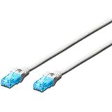 DIGITUS LAN kabel Cat 5e - 2m - CCA netwerkkabel met RJ45 - U/UTP niet afgeschermd - compatibel met Cat-6 & Cat-5 - wit