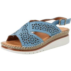 Manitu 910214-55 damessandalen, blauw, 38 EU