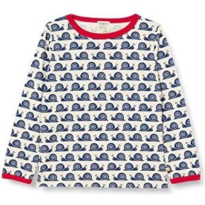 loud + proud Uniseks kinder-T-shirt met lange mouwen, met print en slak, GOTS-gecertificeerd, ultra marine, 110/116 cm