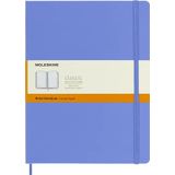 Moleskine - Classic Notebook, Ruled Notebook, Hard Cover and Elastic Closure, Size X-Large 19 x 25 cm, Colour Hydrangea Blue, 192 Pages