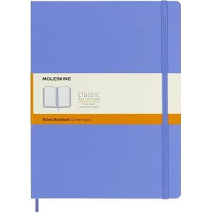 Moleskine - Classic Notebook, Ruled Notebook, Hard Cover and Elastic Closure, Size X-Large 19 x 25 cm, Colour Hydrangea Blue, 192 Pages