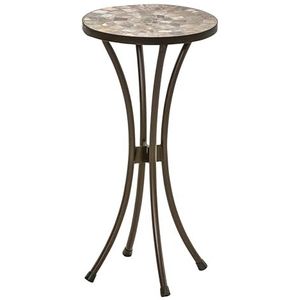 Dehner Bloemenkruk Grazia, Ø 30 cm, hoogte 60 cm, metaal/steen, mozaïeklook, grijs/bruin, 5 kg