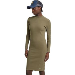G-Star RAW Ergonomic Slim Rib Jurk met lange mouwen, groen (Antic Green D25034-d702-735), L