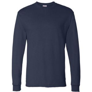 Hanes Essential-T T-shirt met lange mouwen voor heren, 4-pack, T-shirt met lange mouwen, superzacht katoenen T-shirt, multipack, marineblauw, M