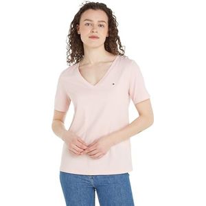 Tommy Hilfiger Dames moderne normale V-nk Ss S/S gebreide tops, Whimsy Roze, S