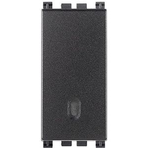 VIMAR 0R19000 1P Schakelaar serie Arké, 10 AX 250 V verlichtbaar, knop vervangbaar, max. 100 W voor lampen met geïntegreerde voeding (IEC 60669-1:2017), grijs