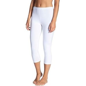Calida Comfort 3/4 legging voor dames, van katoen en elastaan met hoge duurzaamheid, wit, 36/38 NL