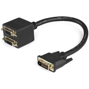 StarTech.com DVI-D naar 2x DVI-D 30cm splitter kabel - Dual Link DVI25 Y-kabel - stekker/2x bus - DVI-adapter vergulde contacten (DVISPL1DD)