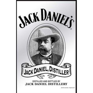 empireposter Jack Daniels Whiskey Jack - Bedrukte spiegel met kunststof frame in houtlook, cult-spiegel - Grootte 20x30 cm