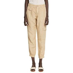 ESPRIT Met linnen: cargobroek, zand, 44