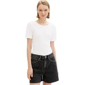 TOM TAILOR Denim T-shirt voor dames, 20000 - wit, XXL
