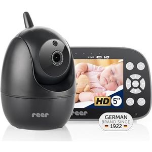 reer BabyCam Pro HD Move Digitale video-babyfoon met FHSS-technologie, groot 5 inch HD-scherm, 300 m bereik, zwenk- en kantelbare camera met nachtzicht en 4-voudige zoom