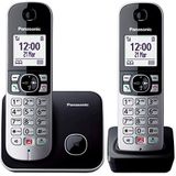 Panasonic KX-TG6852 Draadloze duo-telefoon met handsfree (babymonitor, oproepblocker, niet-storing, lage straling, eco-modus) zilver