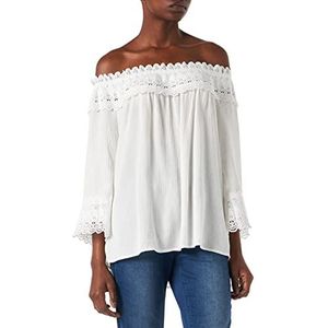 Cream Crbea kanten blouse voor dames, Sneeuwwitje, 34