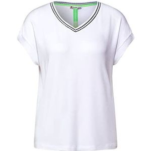 Street One Dames A318124 V-hals shirt, wit, 44