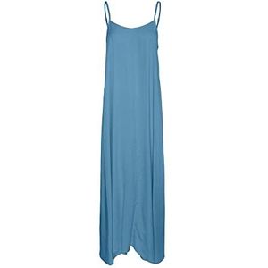 Vero Moda Vmharper SL Strap Maxi Jurk Ga Lange jurk voor dames, medium blauw denim, M