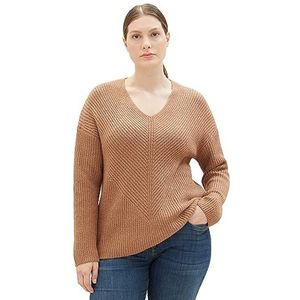 TOM TAILOR Dames Plussize Pullover, 32399 - Blush Mahogany Melange, 46 Grote maten