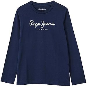 Pepe Jeans Nieuw Herman N T-shirt voor jongens, Blauw (zwart), 10 Jaar