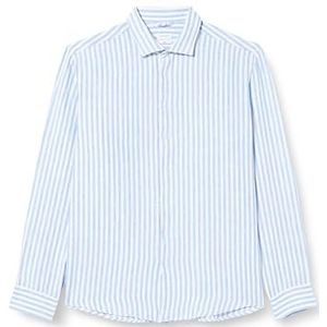Seidensticker Men's Slim Fit shirt met lange mouwen, blauw, 45, blauw