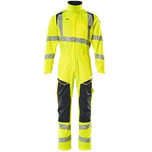 Mascot 19519-236-17010 Accelerate Safe Prowash Stretch Zones tweekleurige overall met kniezakken, Hi-Vis geel/zwart-blauw, 5XL maat