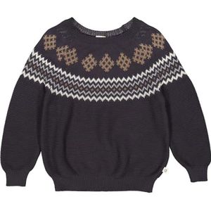 Müsli by Green Cotton Gebreide jacquard trui voor jongens, Mystery Blue, 104