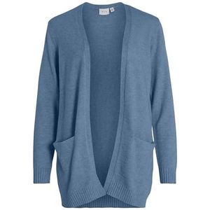 VILA Viril Open L/S Knit Cardigan - Noos Vest dames, Coronet Blue/Detail: donker Melange, M