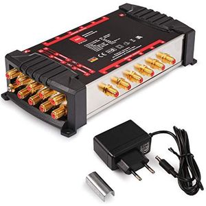 RED OPTICUM OMS 9/12 PRO TR Sat Multiswitch 12 deelnemers - Sat verdeler 2 satellieten tot maximaal 12 deelnemers met vergulde contacten - 3D UHD 4K Ready