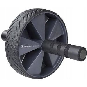 4yourhealth, Exercise AB Wheel, buikspierrol, anti-zweetschuimrubberen handgrepen, schuimrubberen kniebeschermers in set, enkel, zwart en blauw