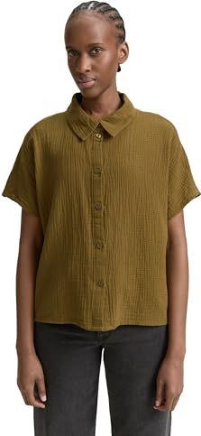 Boxy fit blouse van puur katoen