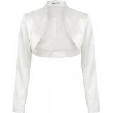 Bolerose Formeel Lang Mouw Satijn Bolero Shrug (Ivoor, M)