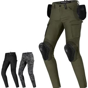 SHIMA GIRO 2.0 LADY Motorbroek voor dames - elastisch, slim fit, cargo biker broek voor dames met DuraQL-laag, CE knie- en heuppantserpads, zijzakken (kaki, 26 LANG)