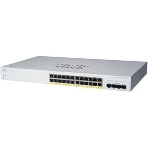 Cisco Zakelijke CBS220-24P-4G Smart Switch | 24-poort GE | PoE | 4x1G SFP | 3 jaar beperkte hardwaregarantie (CBS220-24P-4G-UK)